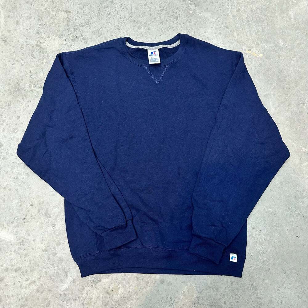 VTG Russell Athletic Navy Blue Crewneck - Medium